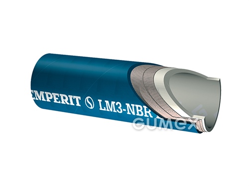 Potravinová hadica na tekuté požívatiny a pre čistenie LM3, 13/23mm, 18bar, -35°C/+95°C (voda), 6bar, -35°C/+164°C (para), NBR/NVC, modrá